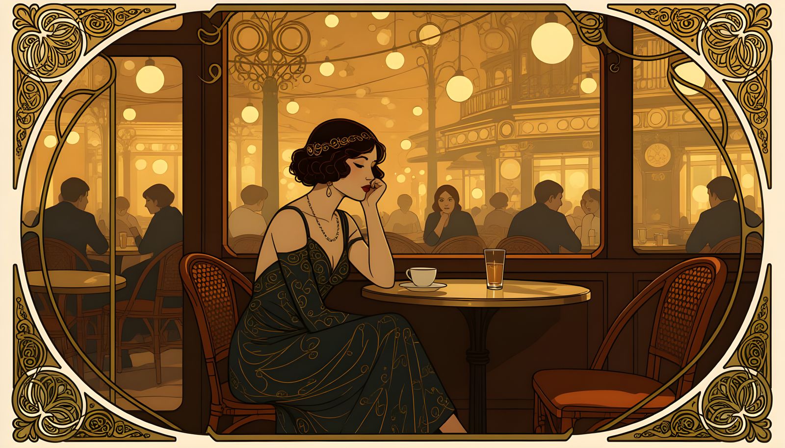 Vibrant Night Cafe Scene