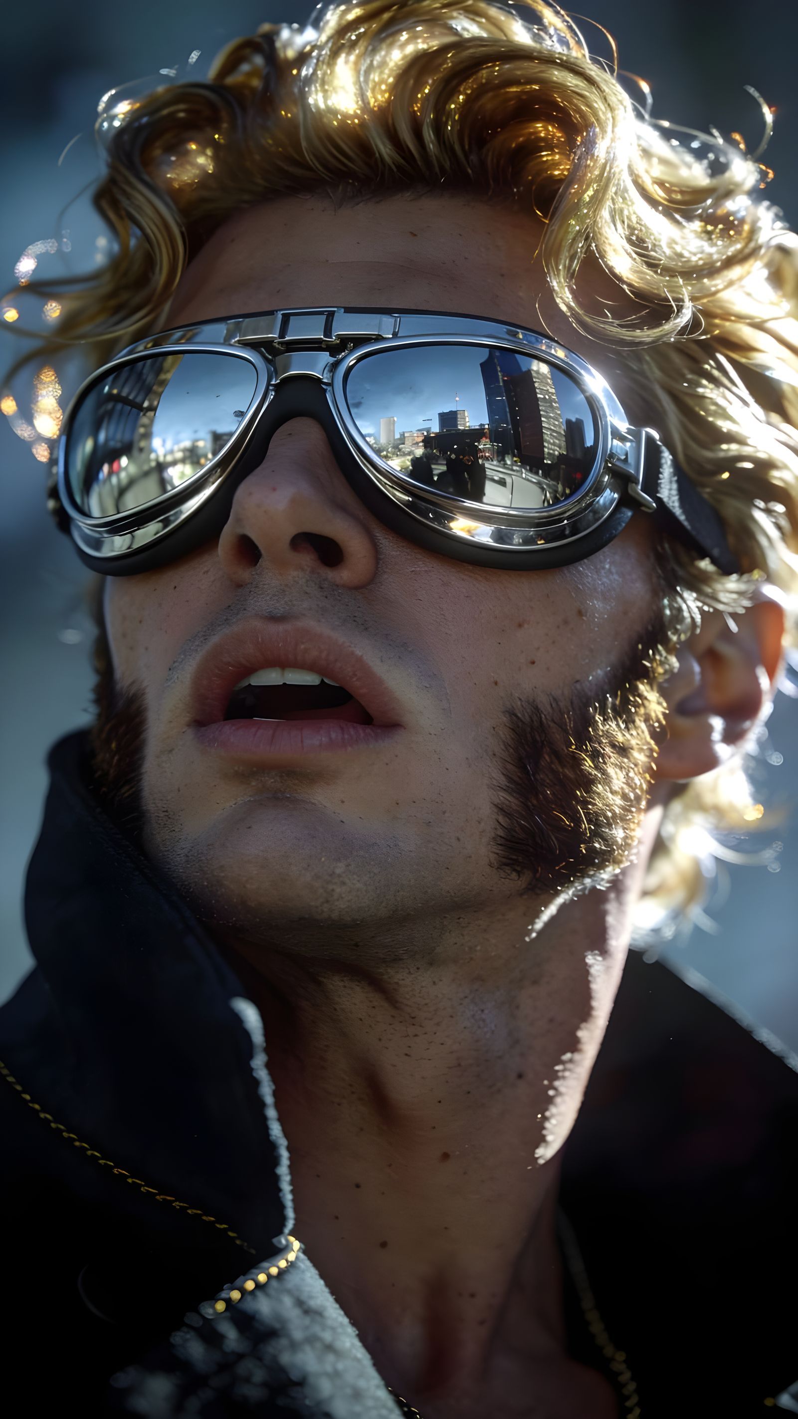 Charismatic Man Close Up in Hyperrealistic Cinematic Style