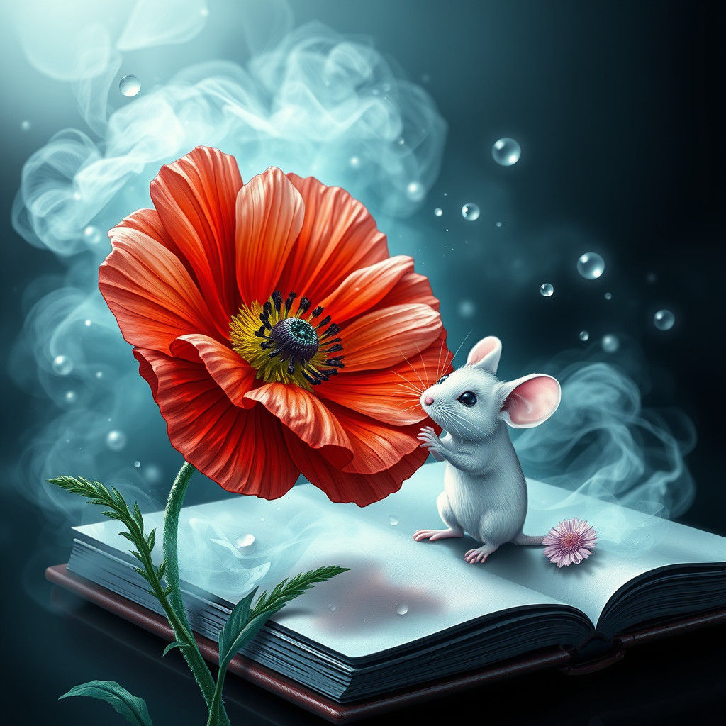 Bioluminescent Poppy Doodle with Mouse in 3D