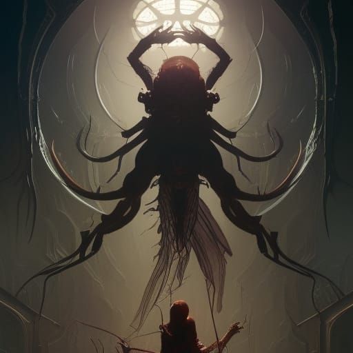 Hyperdetailed Spider in Dark Fantasy Style