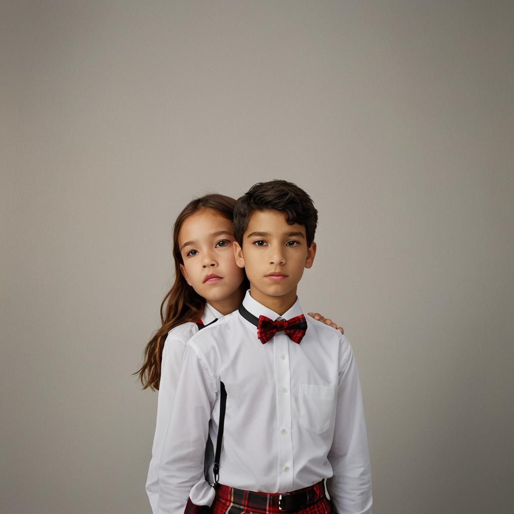 Professional Portrait of Boy and Girl in Fine Art Style
