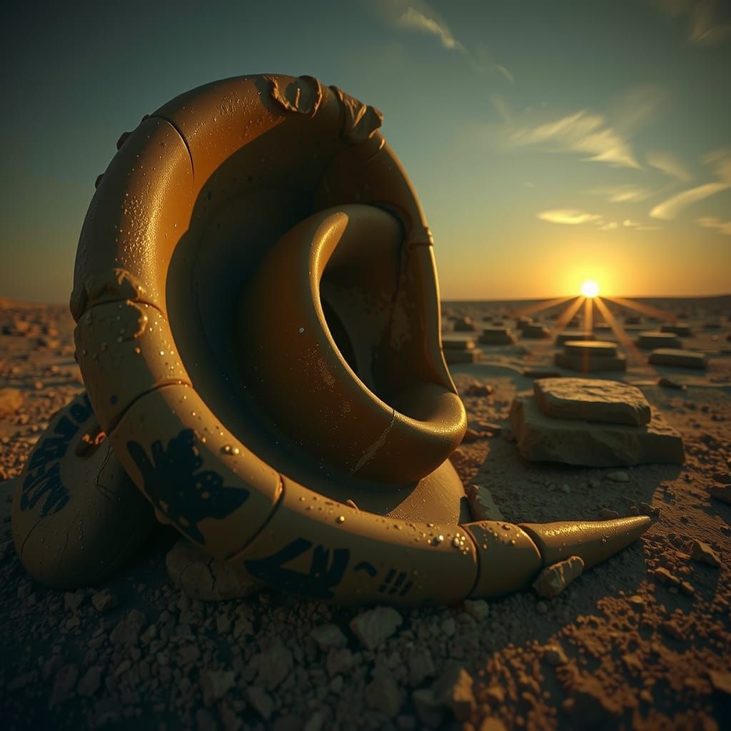 Hyperrealistic Sculpture of Reflected Glory in Exquisite Det...