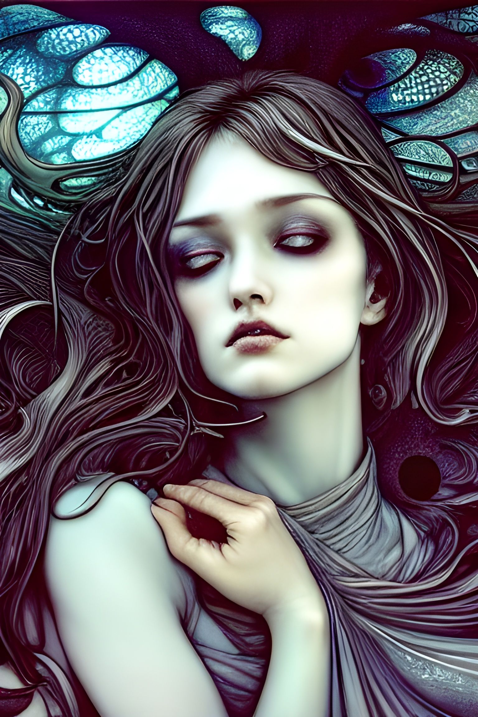 Sadness in Deep Colors with Fractal Edges