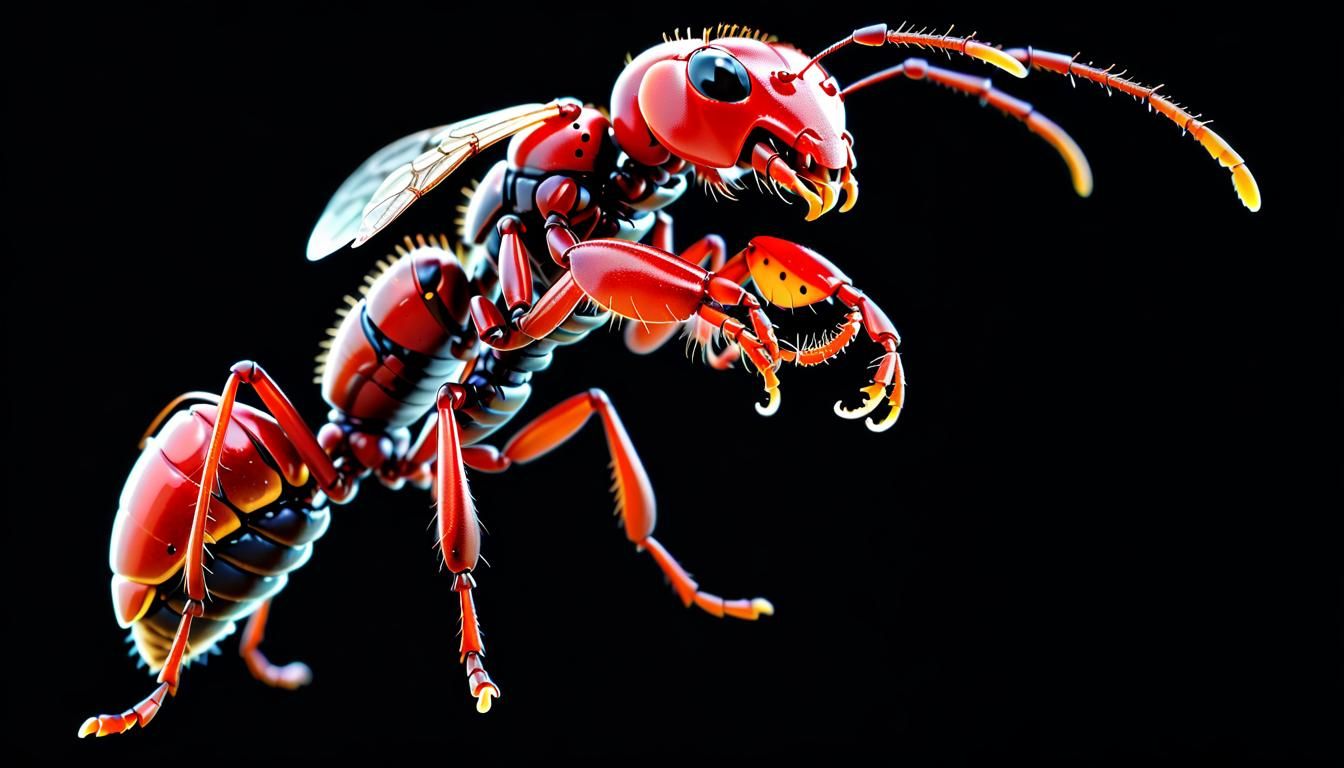 Cyberpunk Armored Ant Ready to Fight