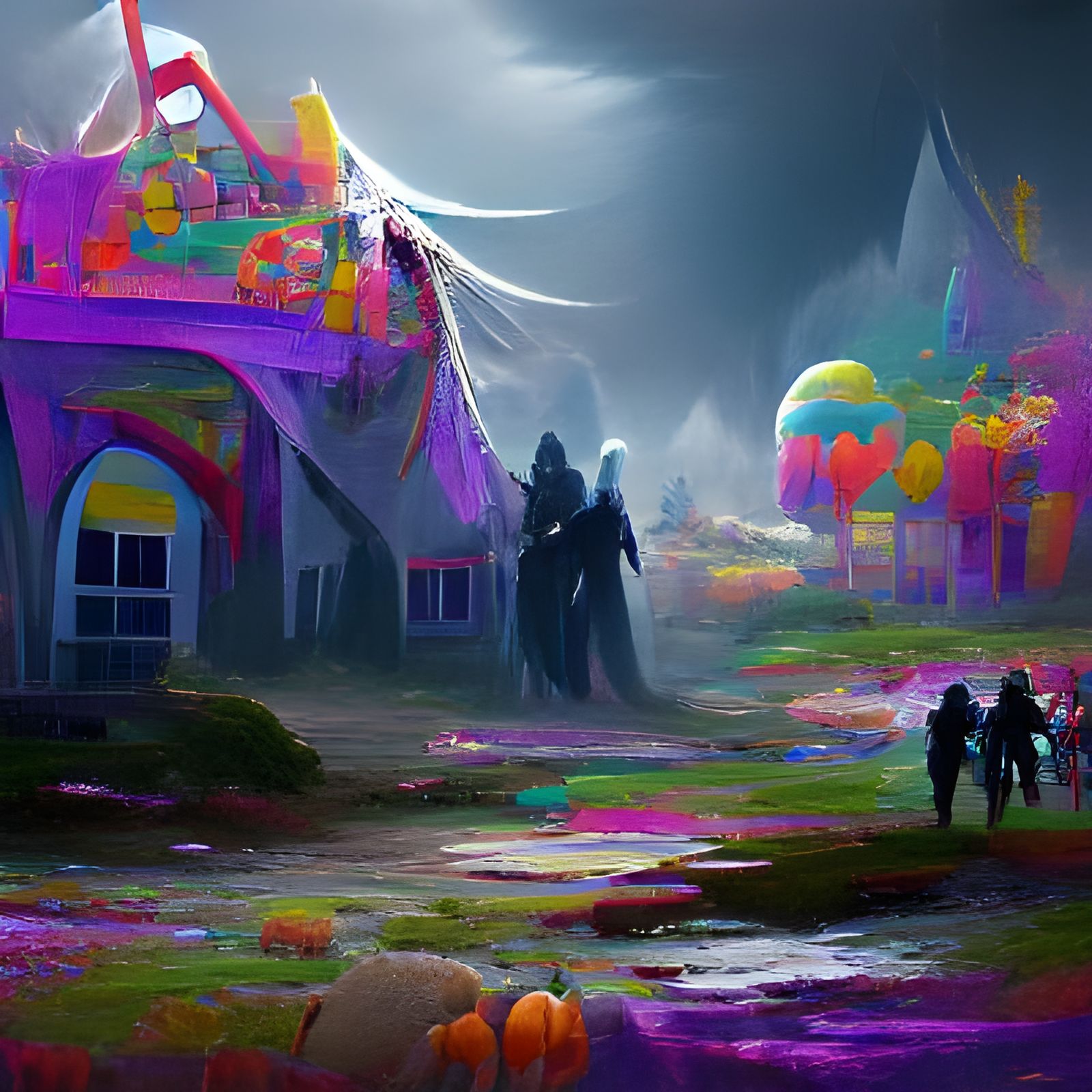 Sinister Haunted Candyland in Destiny Concept Art Style