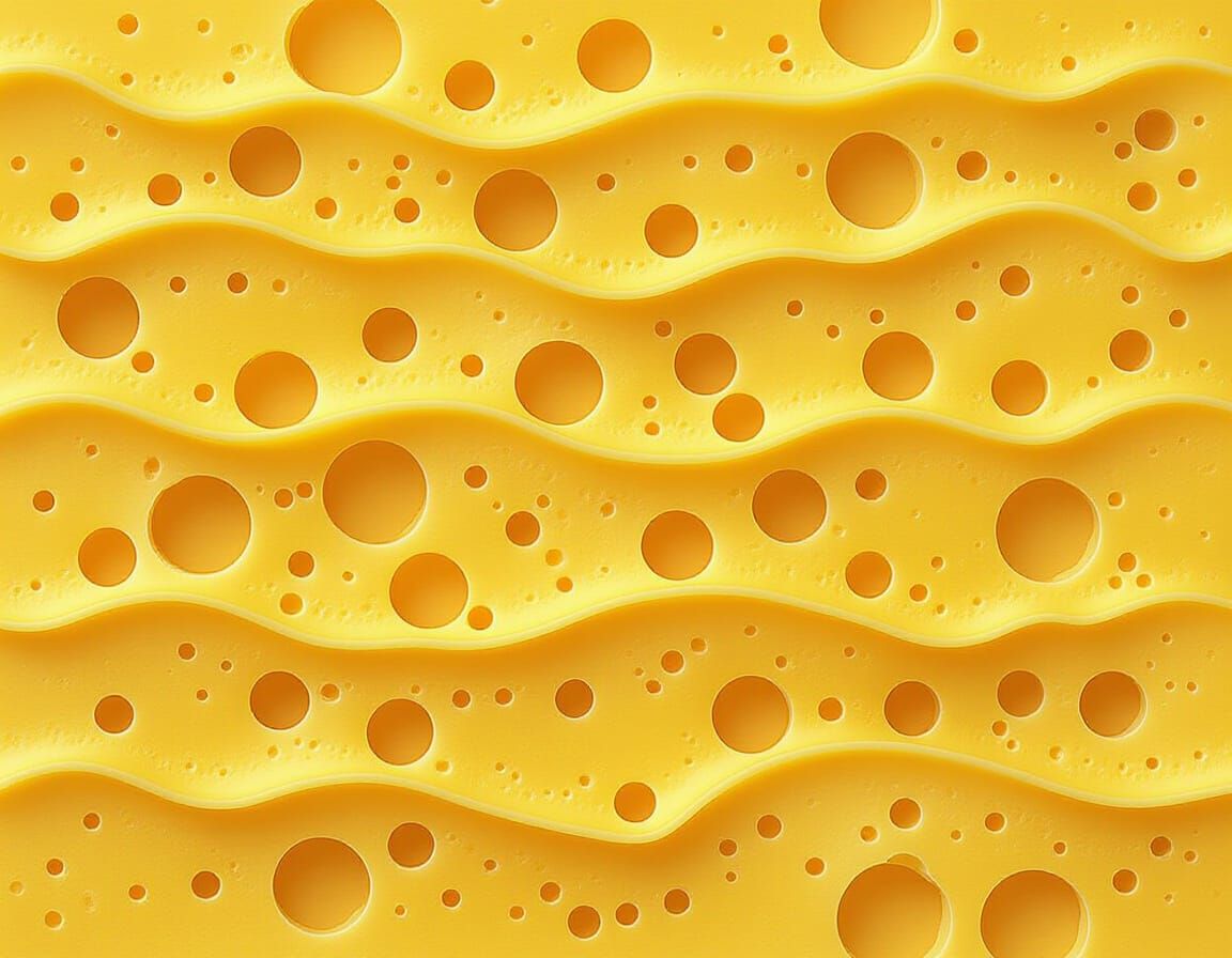 Yellow Cheese Background with Holes in Fiber Style
