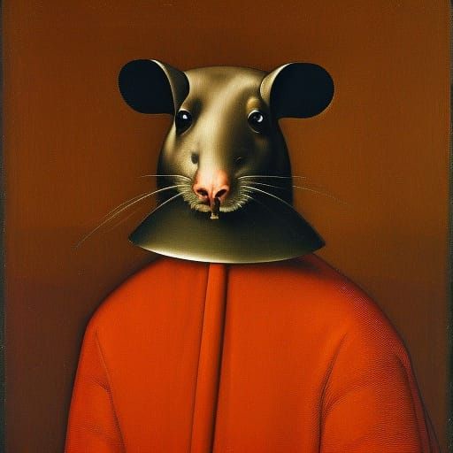 Rat Knight Portrait in Medieval Style