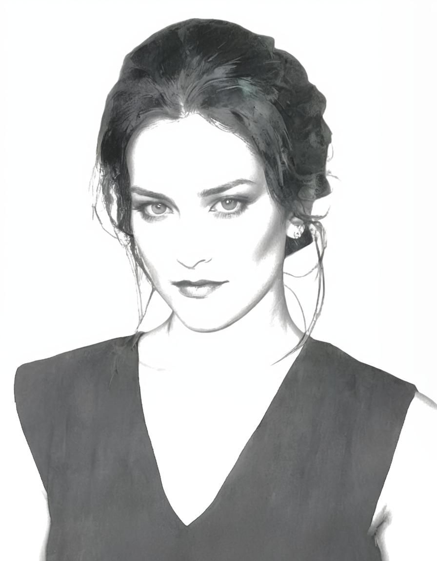 Elegant Woman in Art Nouveau Style Portrait