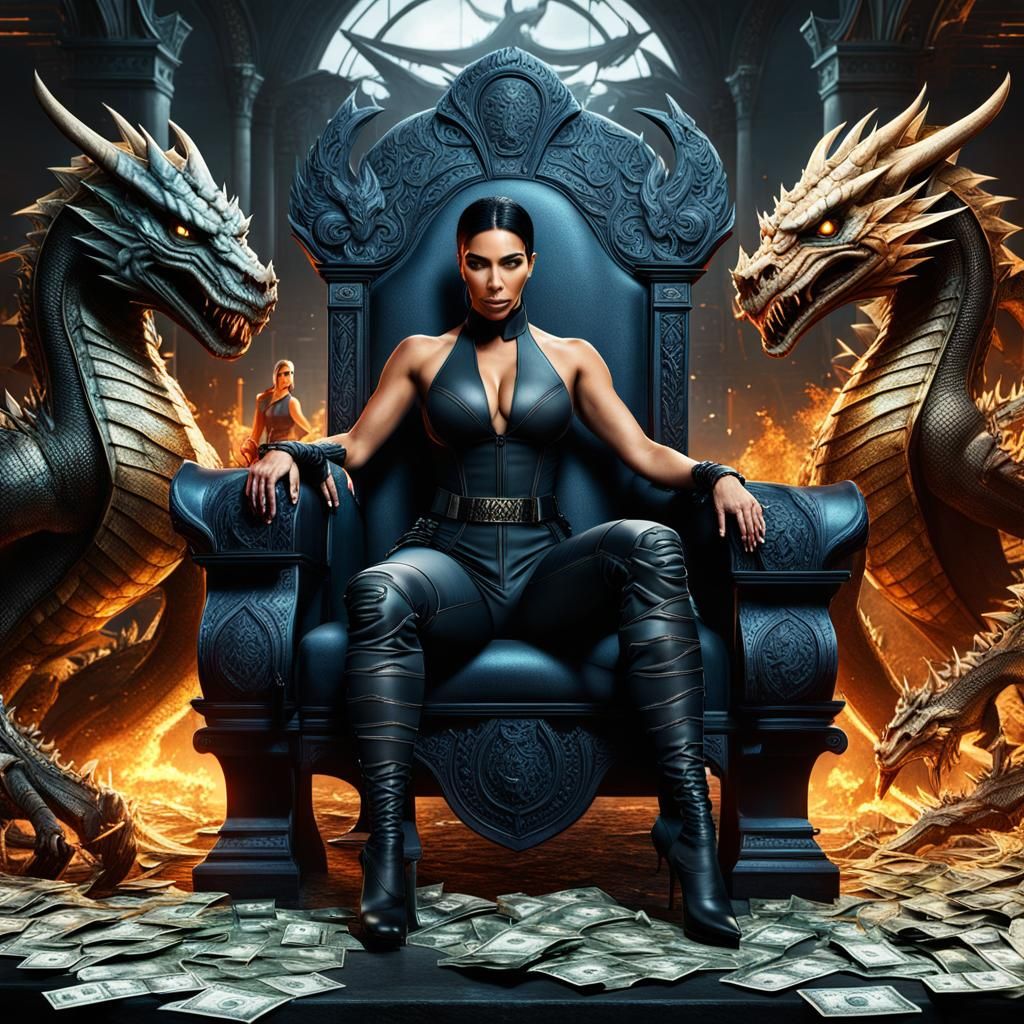 Celebrity as Game Character on Throne: Digital Painting