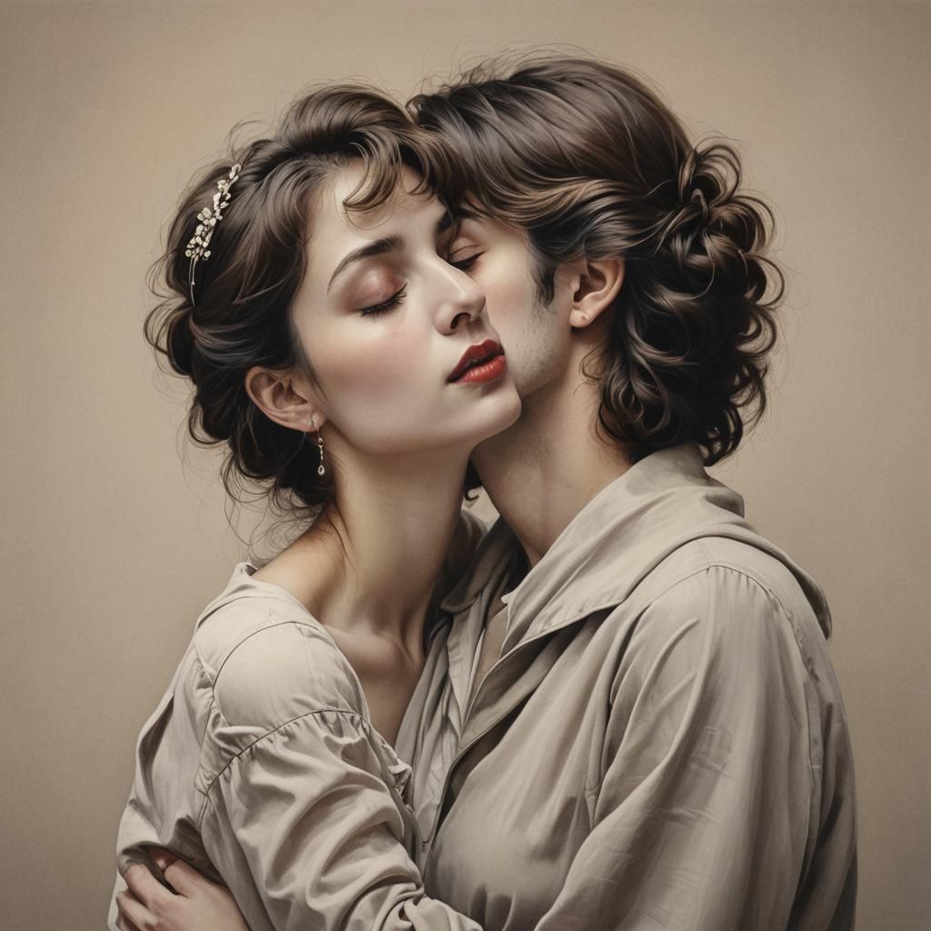Gentle Kiss on Neck: A Moment of Tenderness