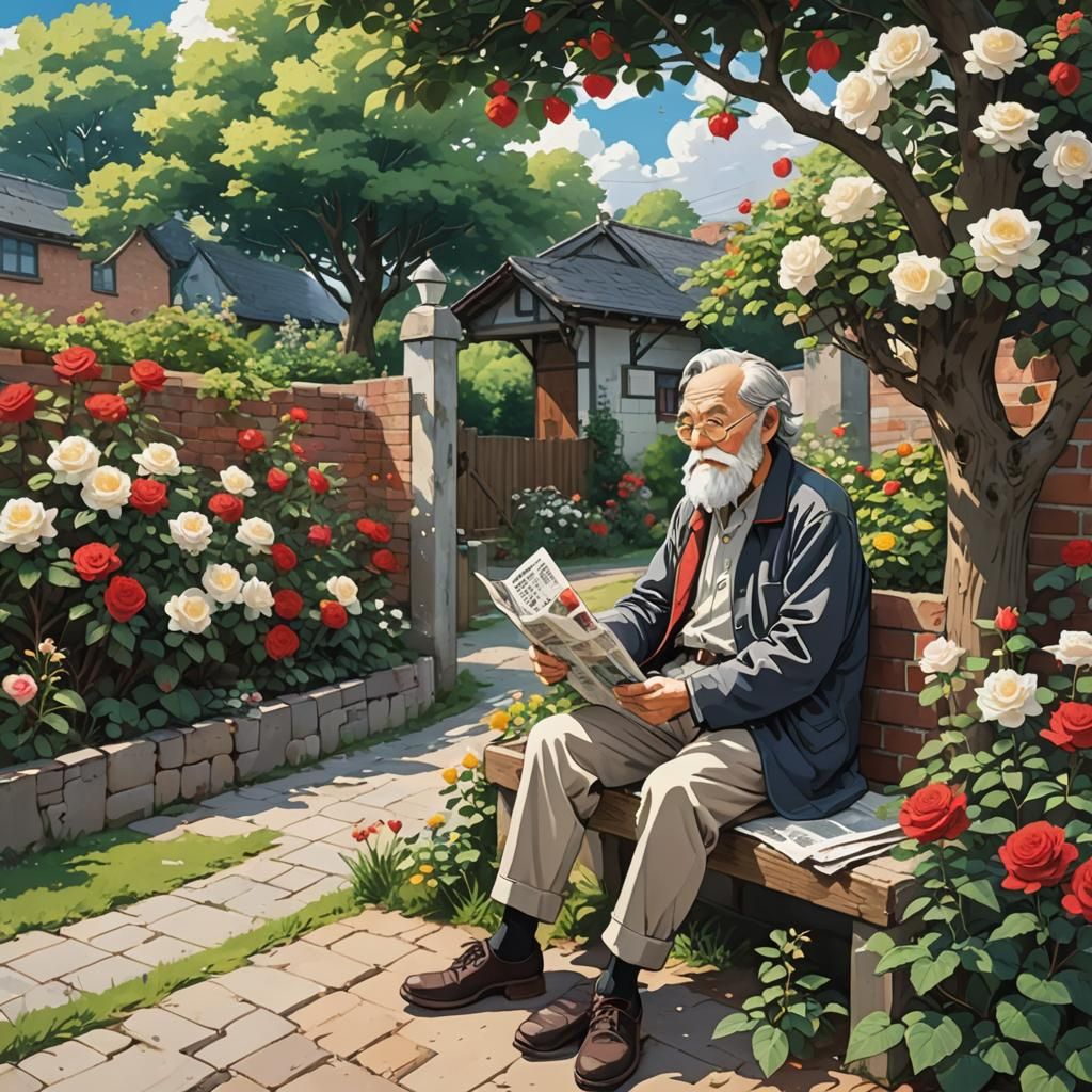 Hidden Flower Garden in Ghibli Style