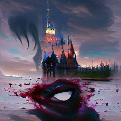 Sinister Disney Scene in Dark Fantasy Style