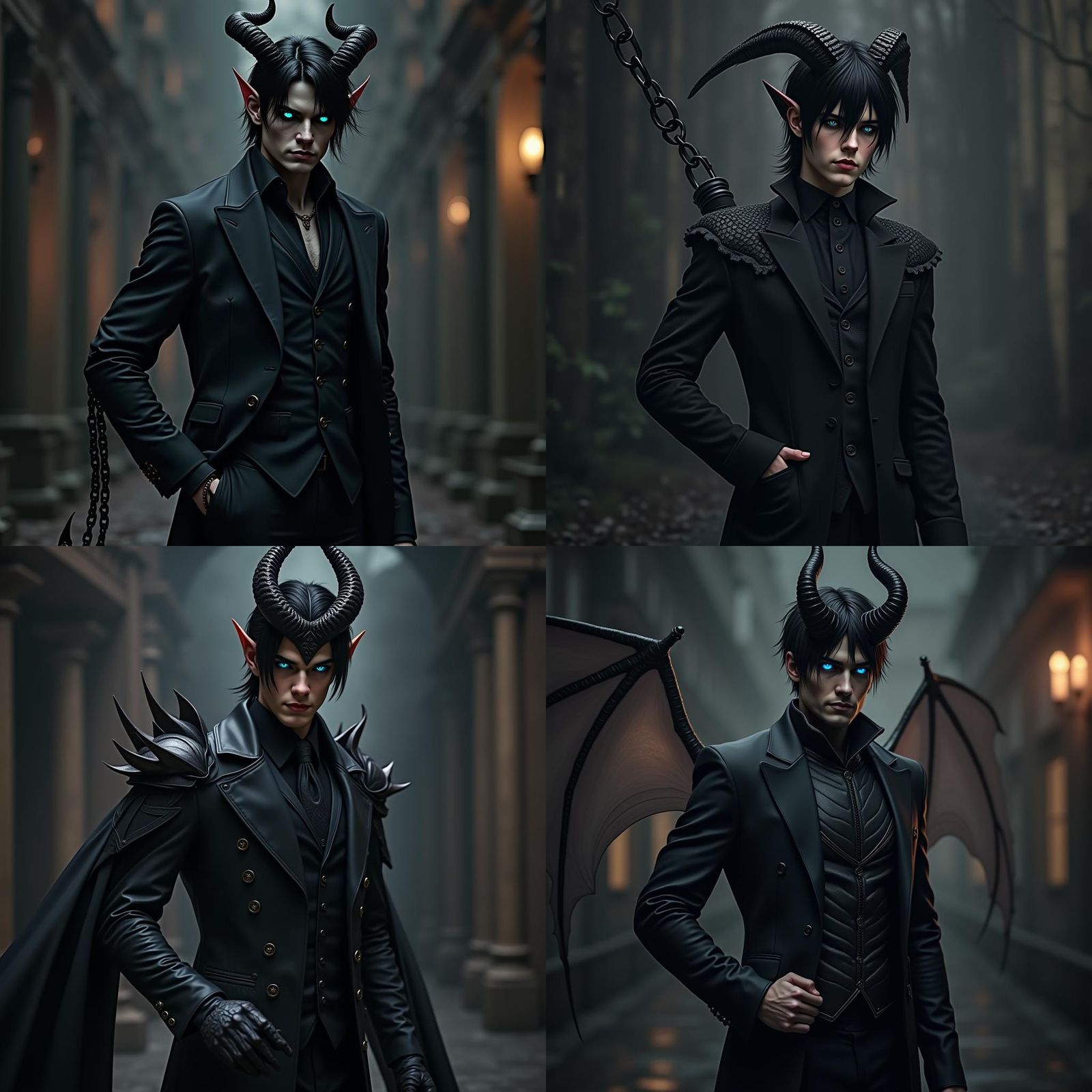 God of Death in Human Form with Black Horns
