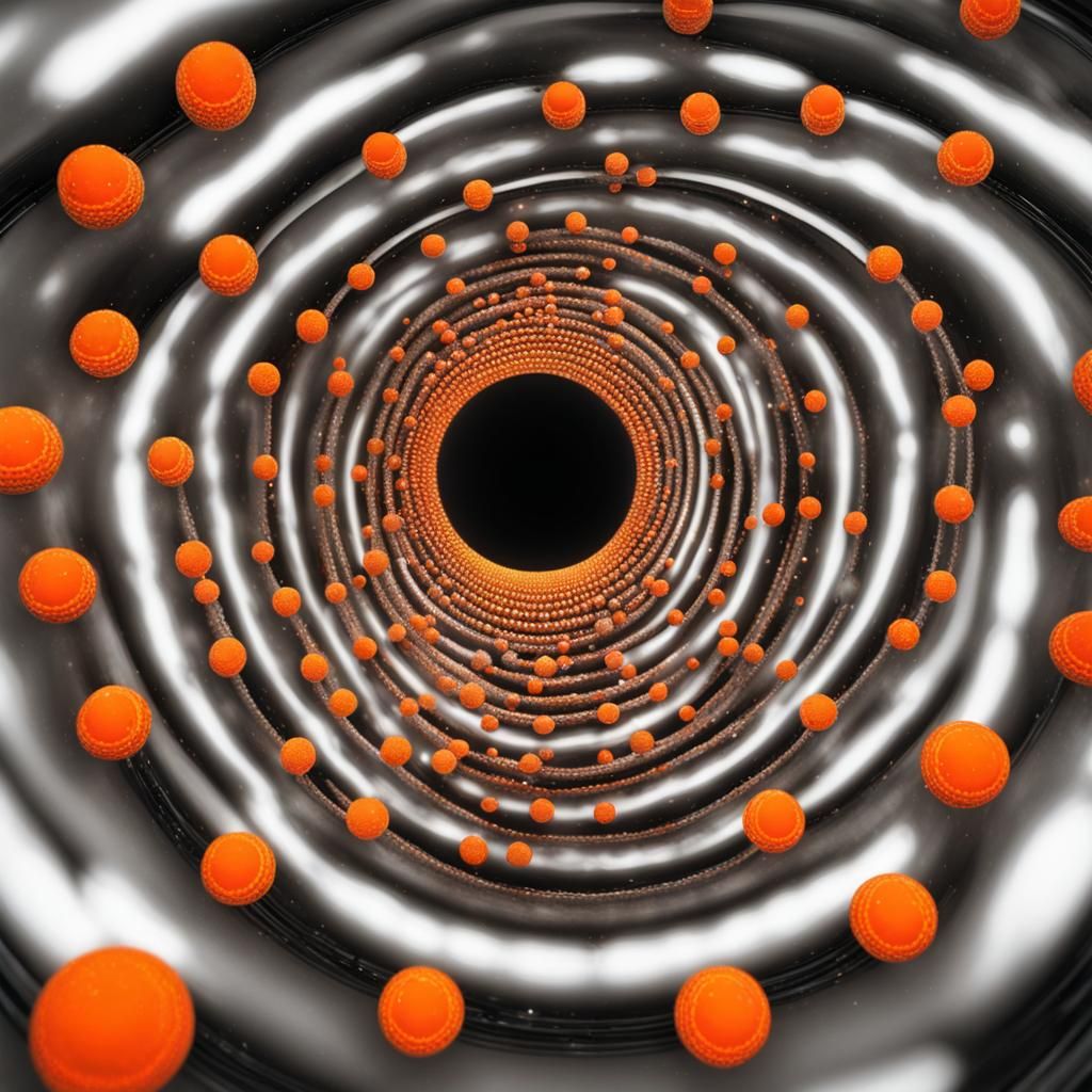 Neon Orange Crystal Saturn Ring: Fantasy Art