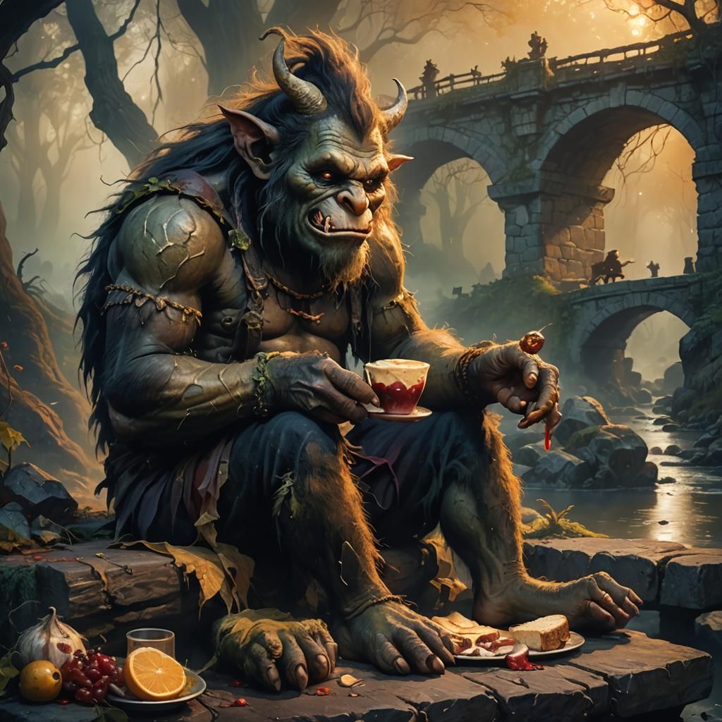 Dark Fantasy Troll's Mystical Meal