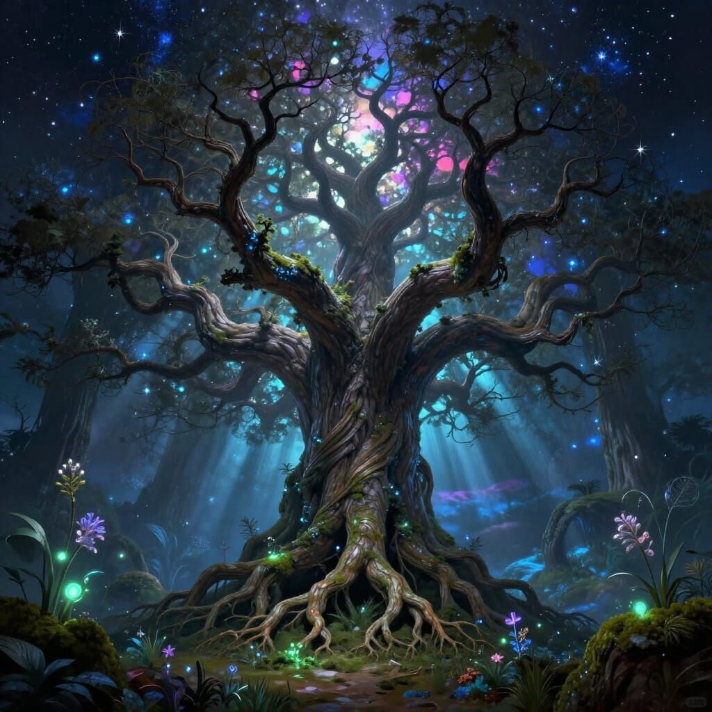 The World Tree in Sacred Grove, Digital Matte Painting