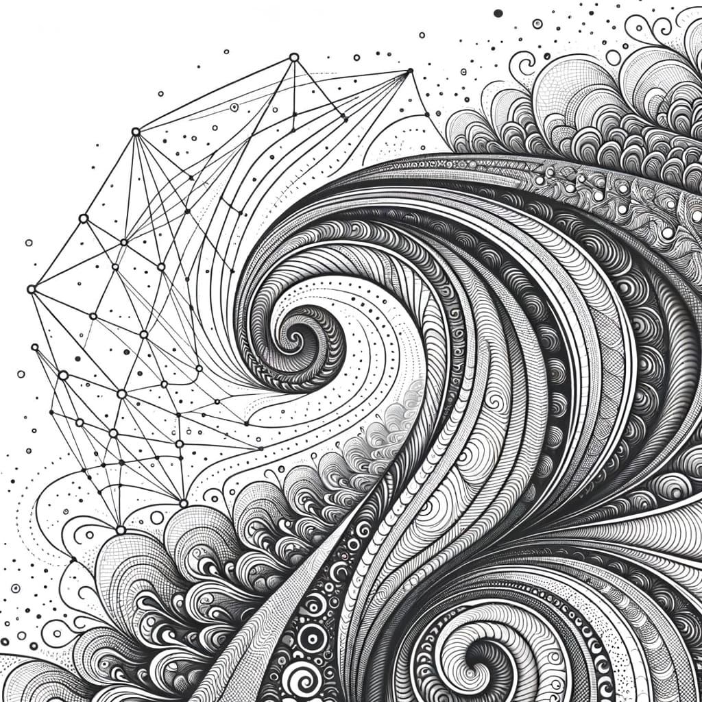 Fractal Wave Function in Intricate 3D Zentangle Design