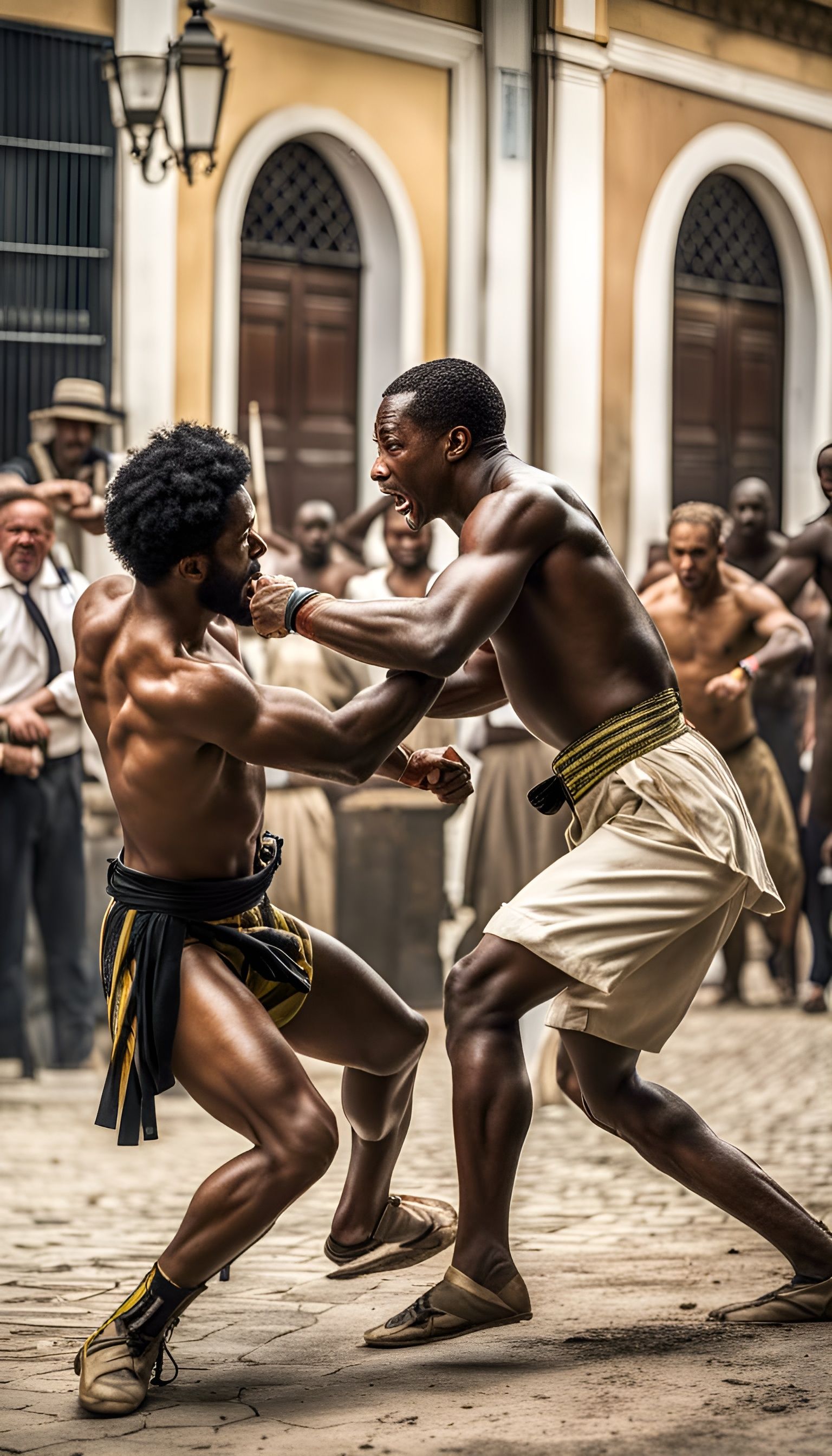 Brazilian Independence: Street Fight Between Soldier and Man
