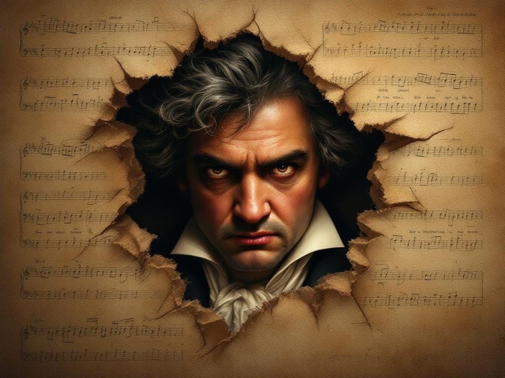 Beethoven Emerges: Baroque Oil Painting Portrait