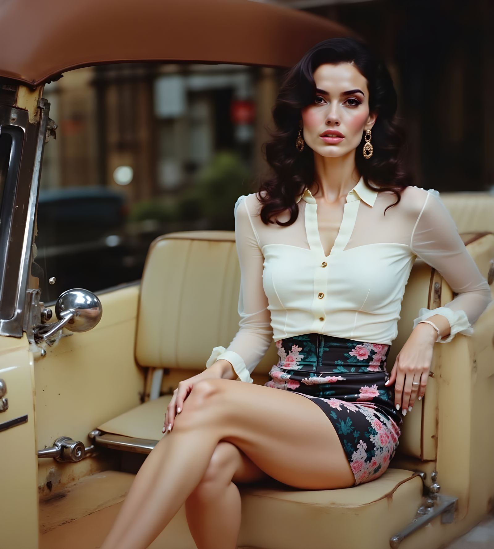 Playful 8k Image of Smiling Woman in Short Skirt