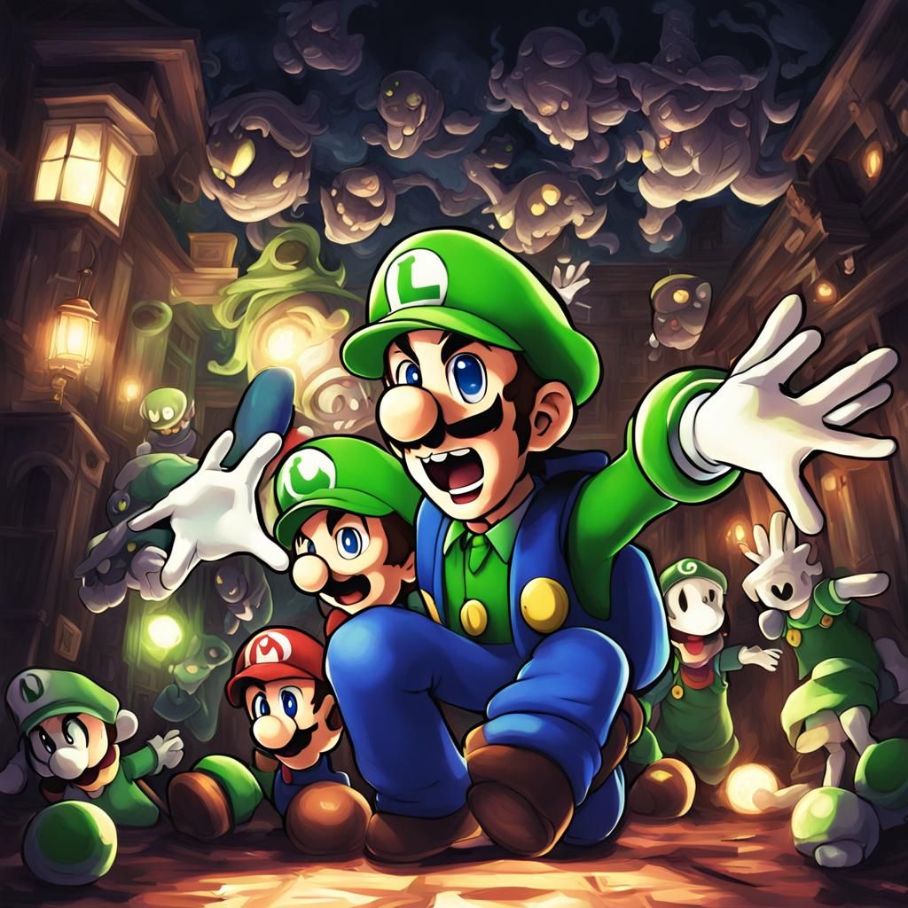 Luigi's Mansion in Anime Style