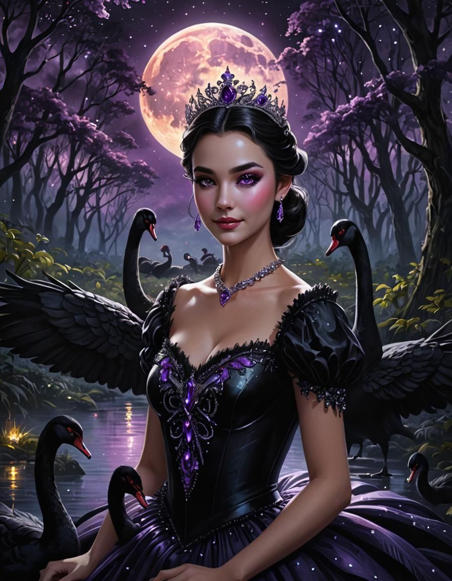 Black Swan Princess in Anime Style