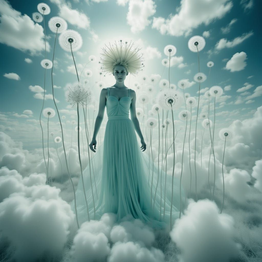 Dandelion Seed Dancing on Clouds