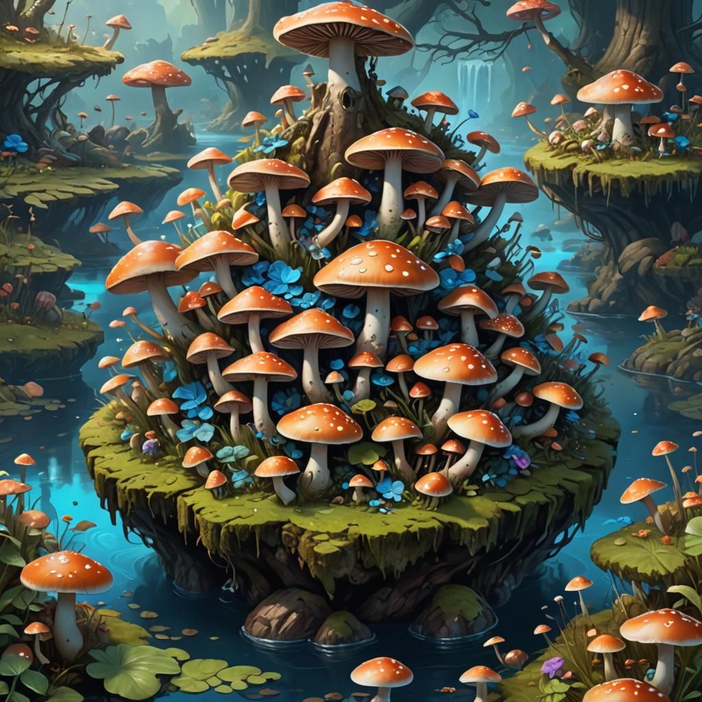 Enchanted Mushroom Island in Groovival Style