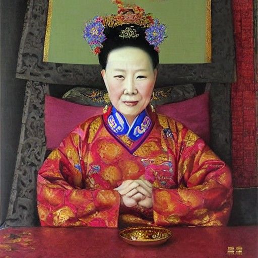 Empress Dowager Chongqing in Oil Painting Style