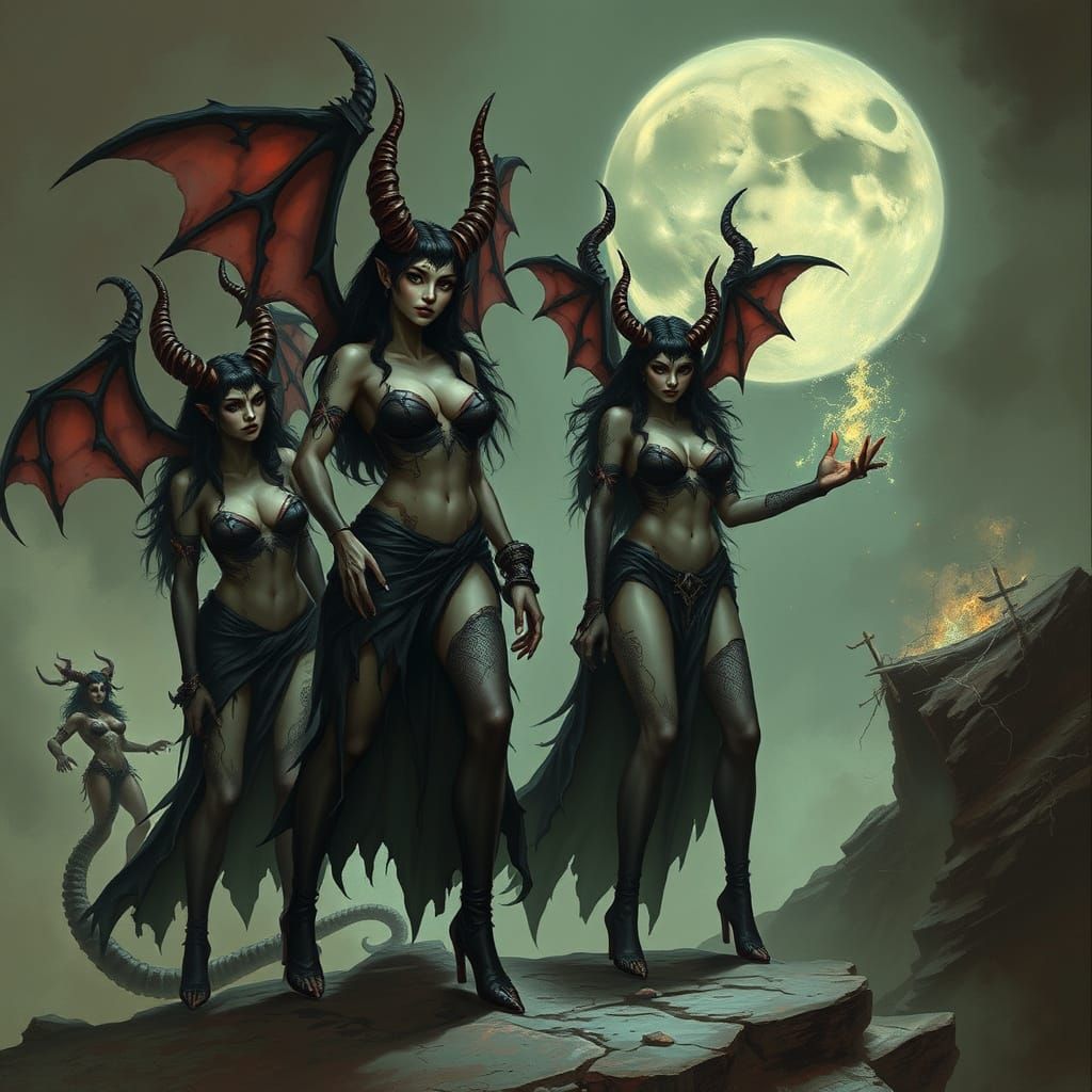 A group of  succubuses can tell what you want