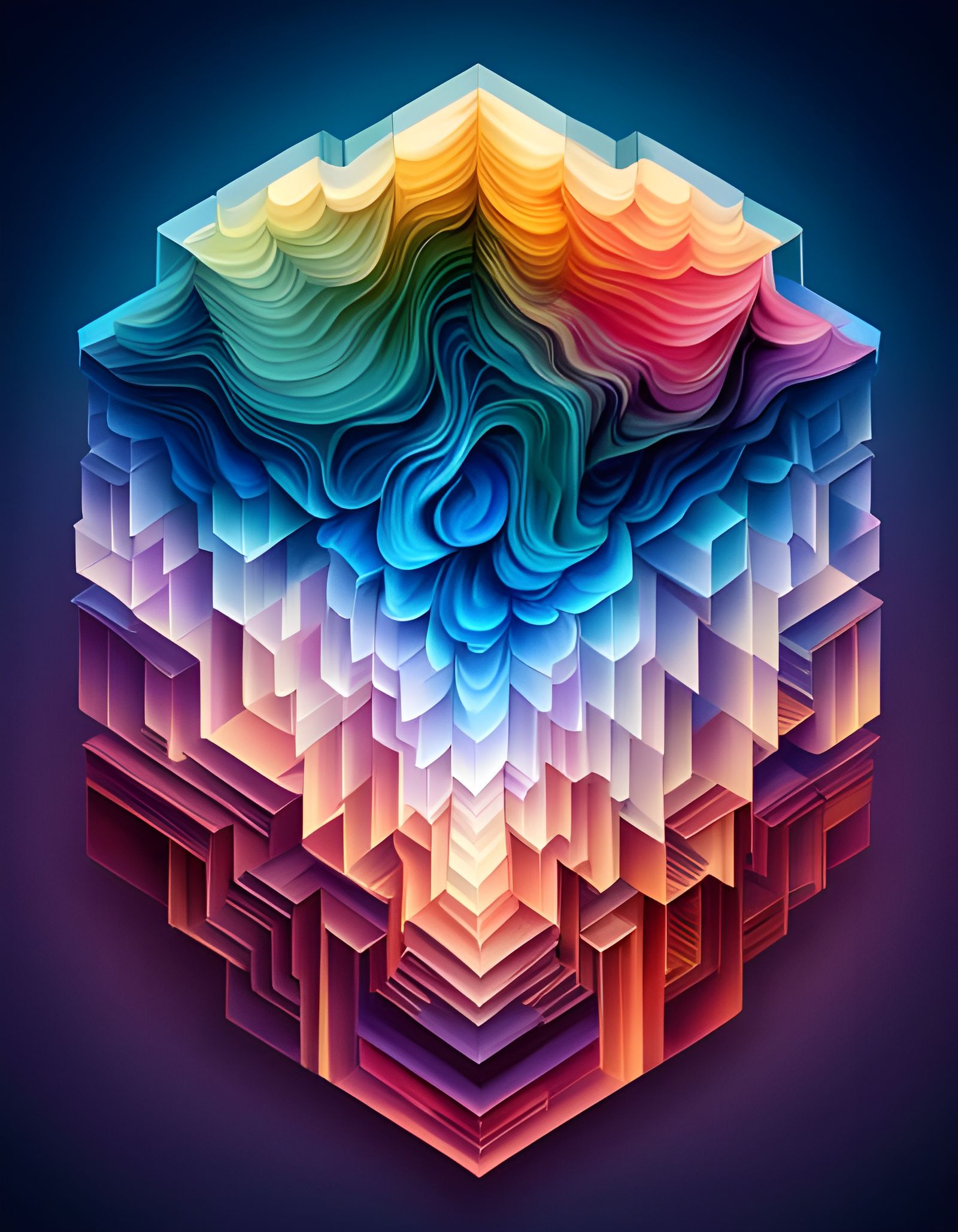 Abstract Fractal Art with Runic Elements