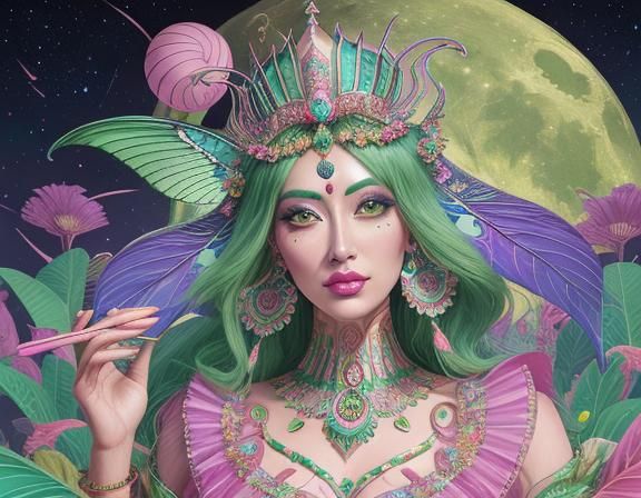 Luner Moon Goddess in Candy Art Style