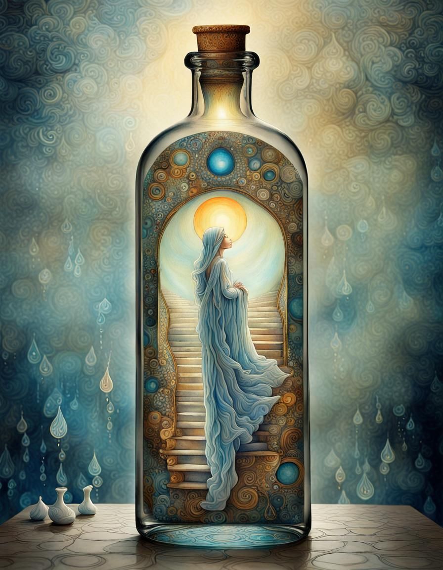 Lady of Light Ascending: Surreal Digital Art