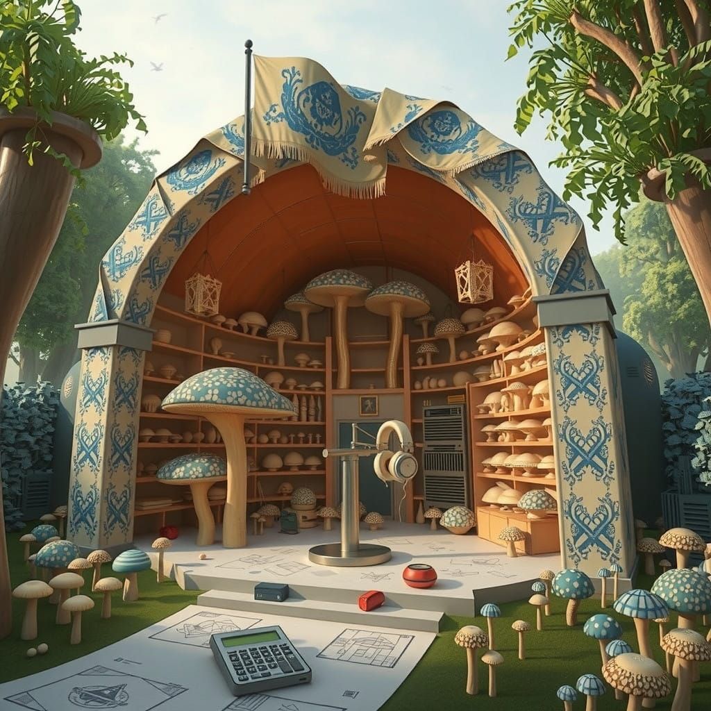 Gargantuan Still Life of Mushroom Prints and Bureaucratic La...