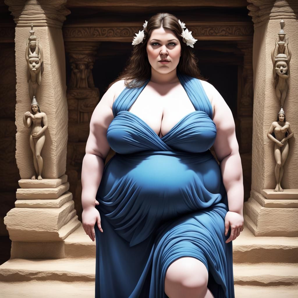 Plus Size Goddess as Temple Priestess