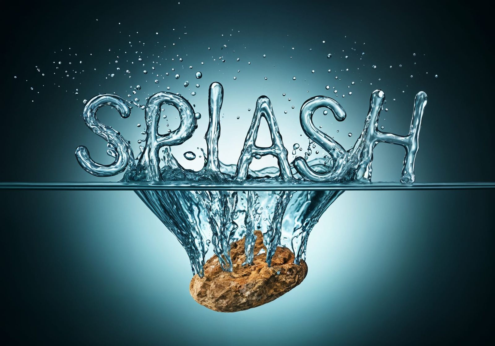 Water Splash Spelling the Word Splash