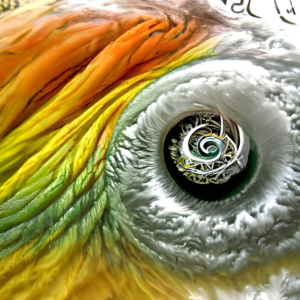 Cyclone Eye with Wizard Tower, Hyperdetailed Digital Art