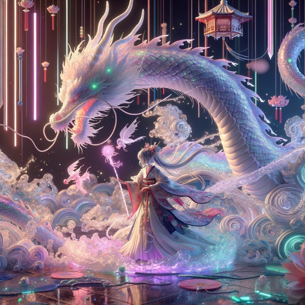 masterpiece, best quality, (Anime:1.4), pastel anime dragon ...