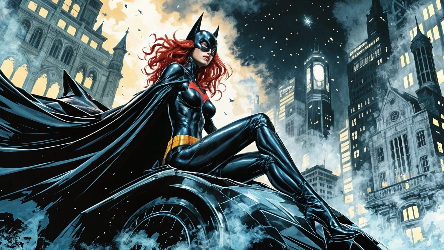 Batwoman in Vintage Comic Book Style