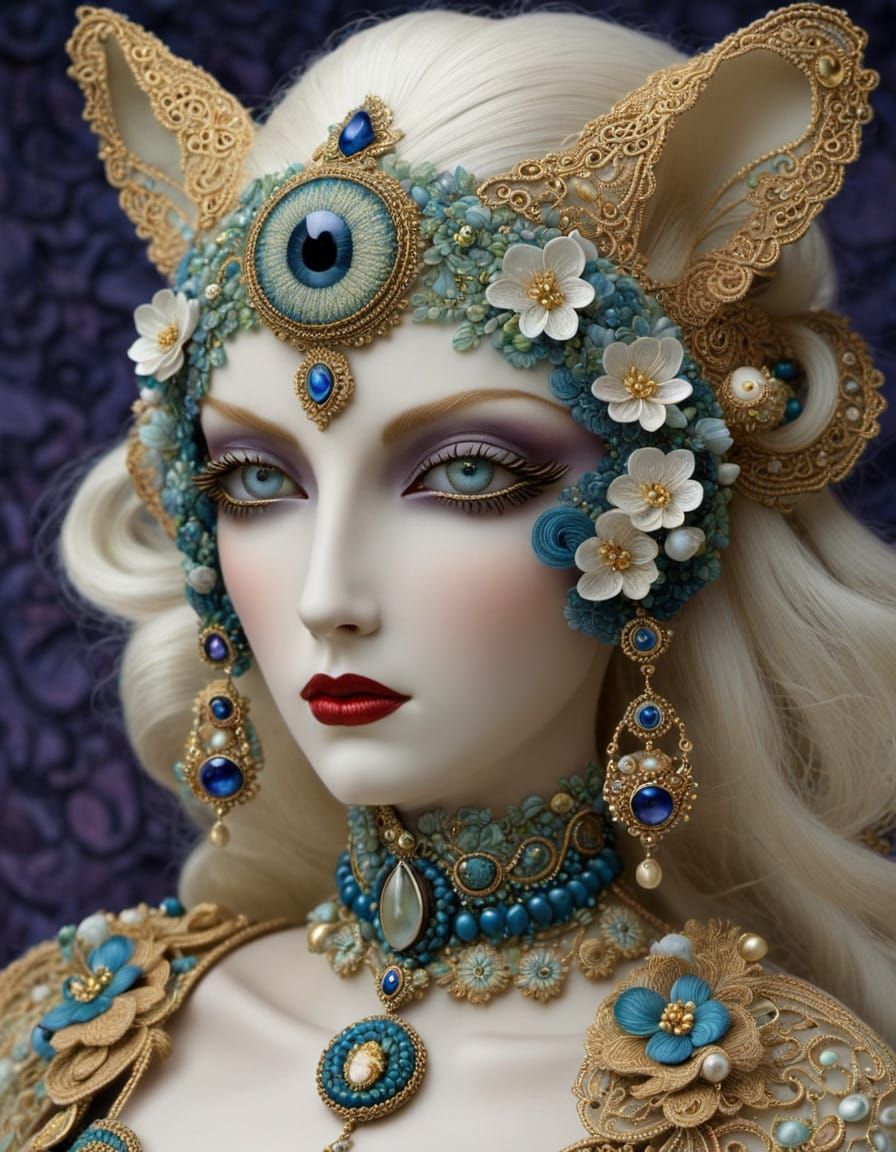 Artist-Laden Soutache Creature with Eyes