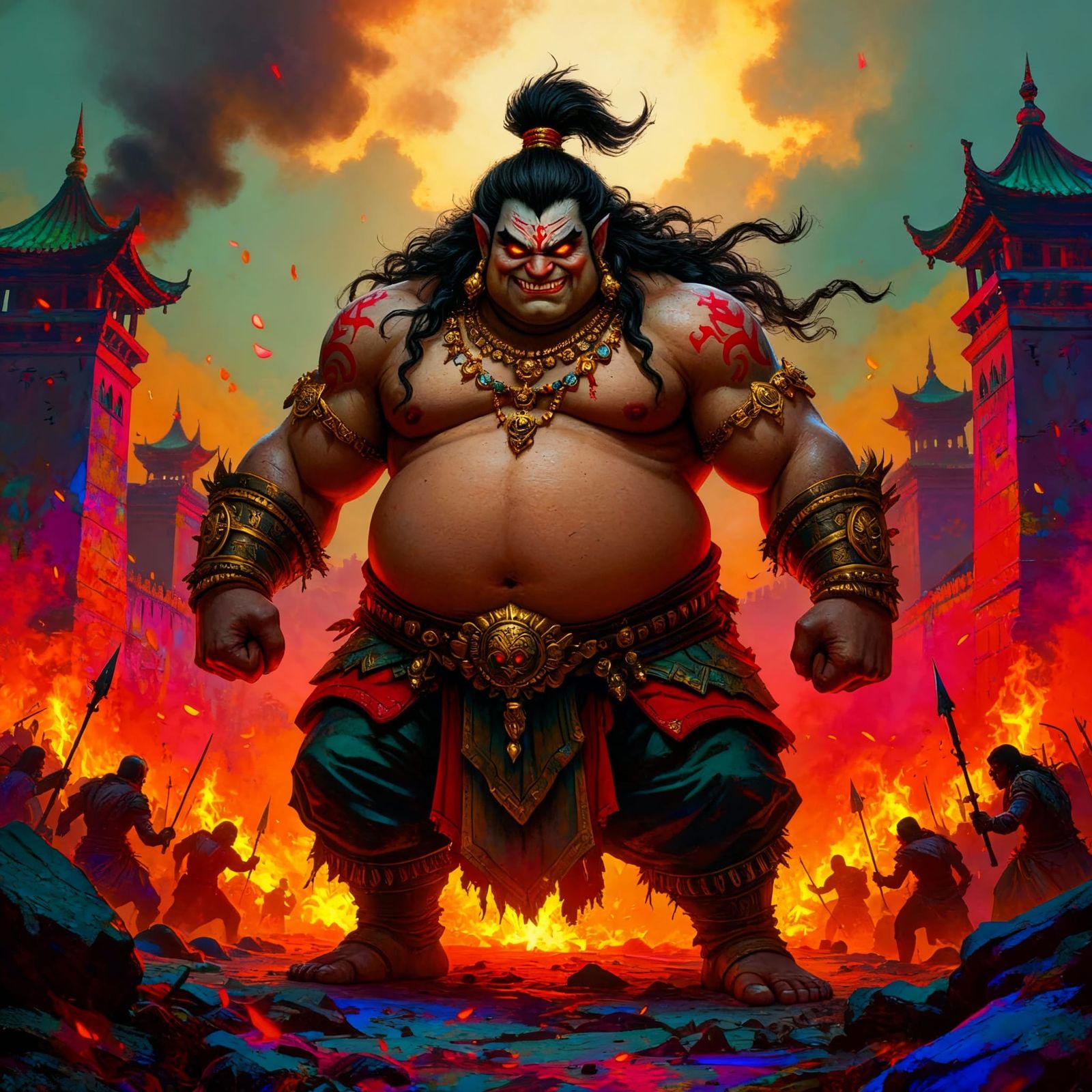 Powerful Fat Asura Warrior in Kingdom War