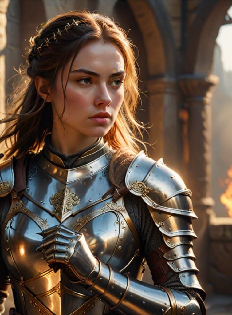 Teenage Woman in Medieval Fantasy World