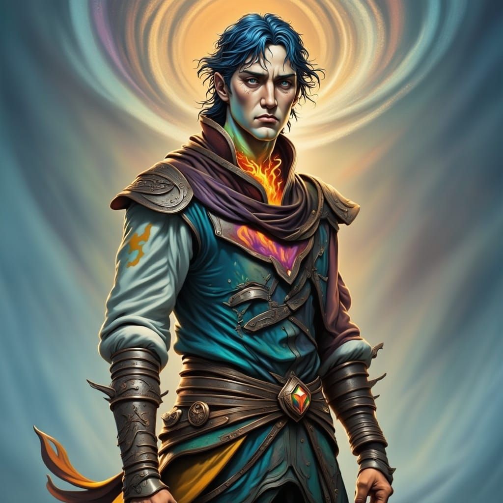 Surreal Elven Prince Embodies Dragon Essence in Radiant, Cel...