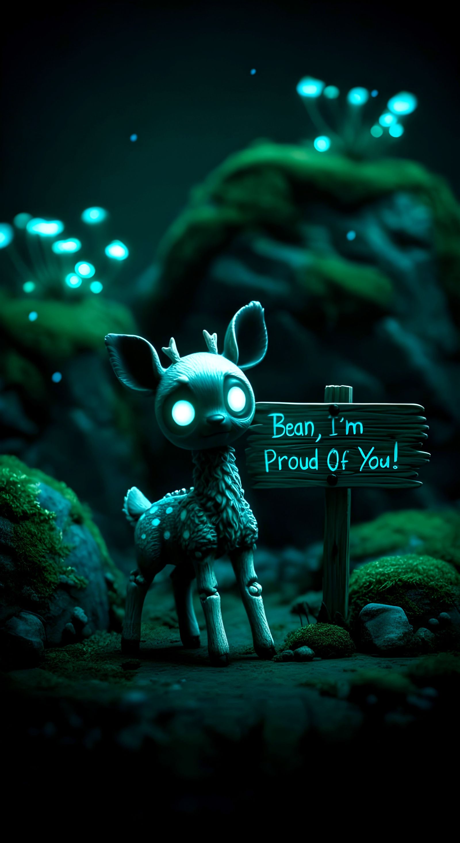 Creepy Cute Undead Deer with Proud Message