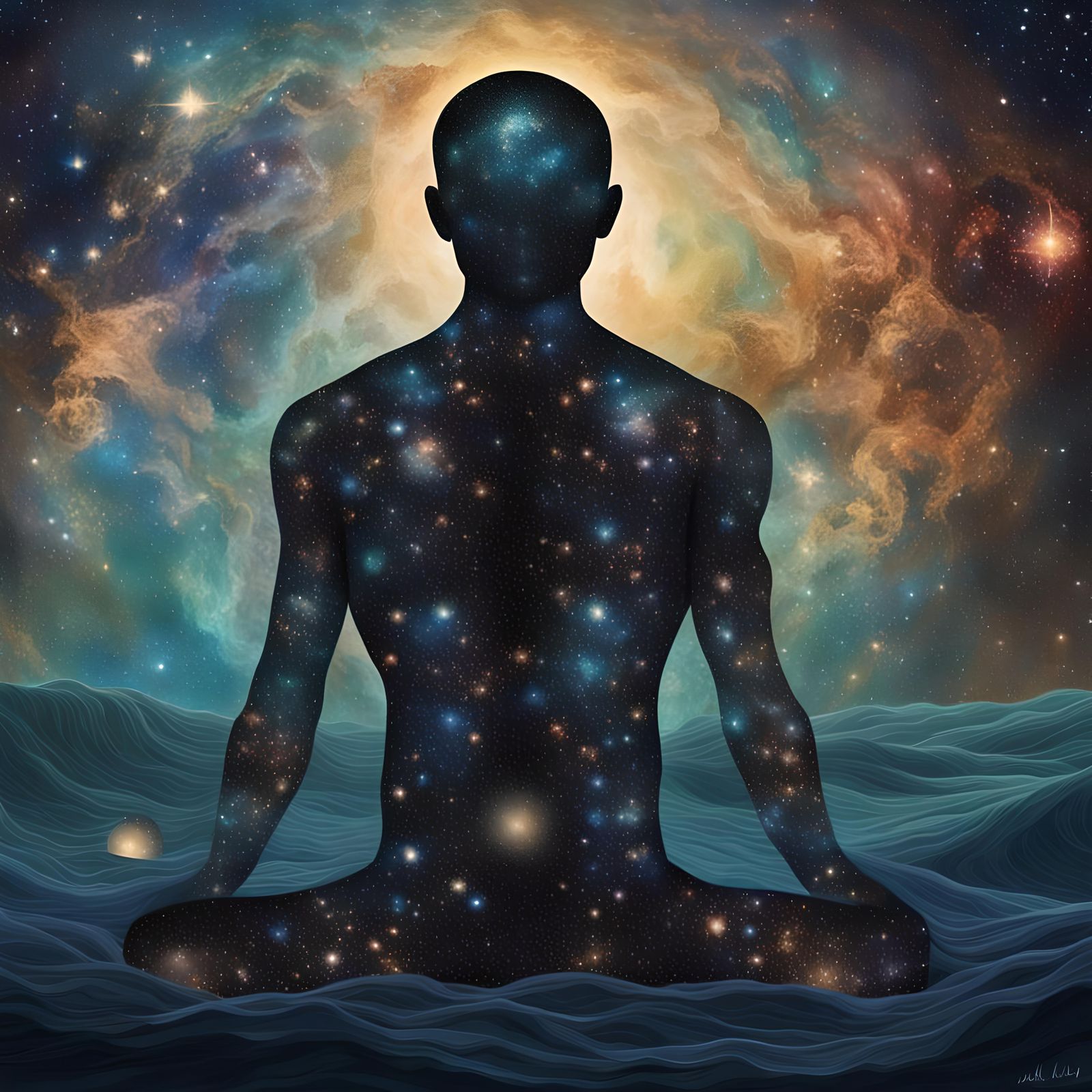 Surreal Infinite Consciousness in Dreamlike Landscape