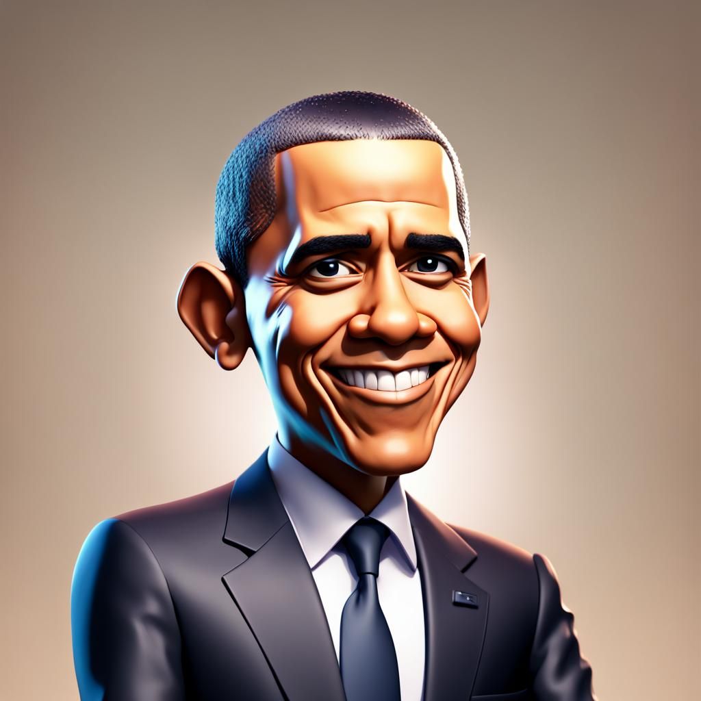Barack Obama as 3D Cartoon Character