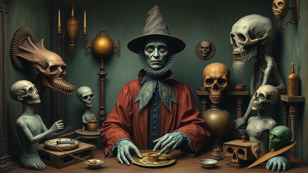 Surrealist Figure in a Haunting, Bare Environment