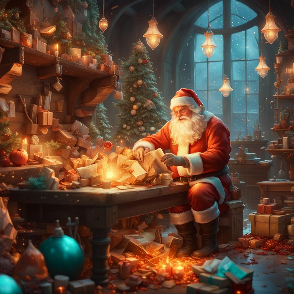 Magical Santa's Workshop with Elves, Gnomes