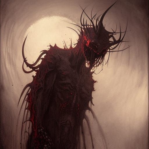 Terrifying Demon Alien with an Evil Smile