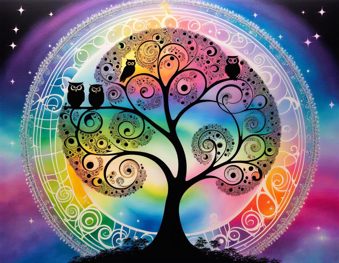 Ethereal Tree of Music Notation in Chinese Ink Style